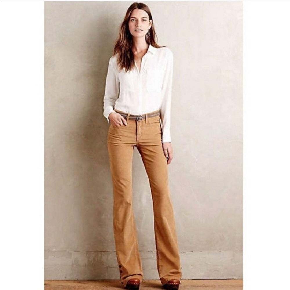 Anthropologie Stet Button Hem Flare Cords.